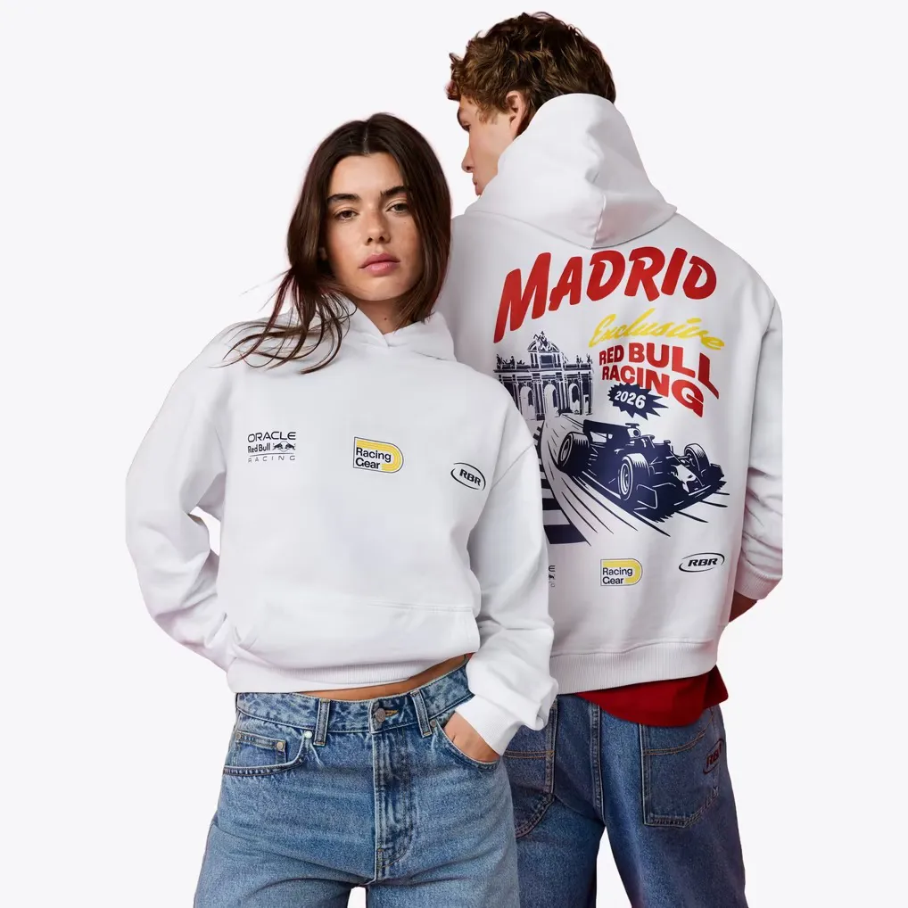 Sudadera con capucha Oracle Red Bull Racing Pepe Jeans Puerta Alcalá - Blanca - Unisex