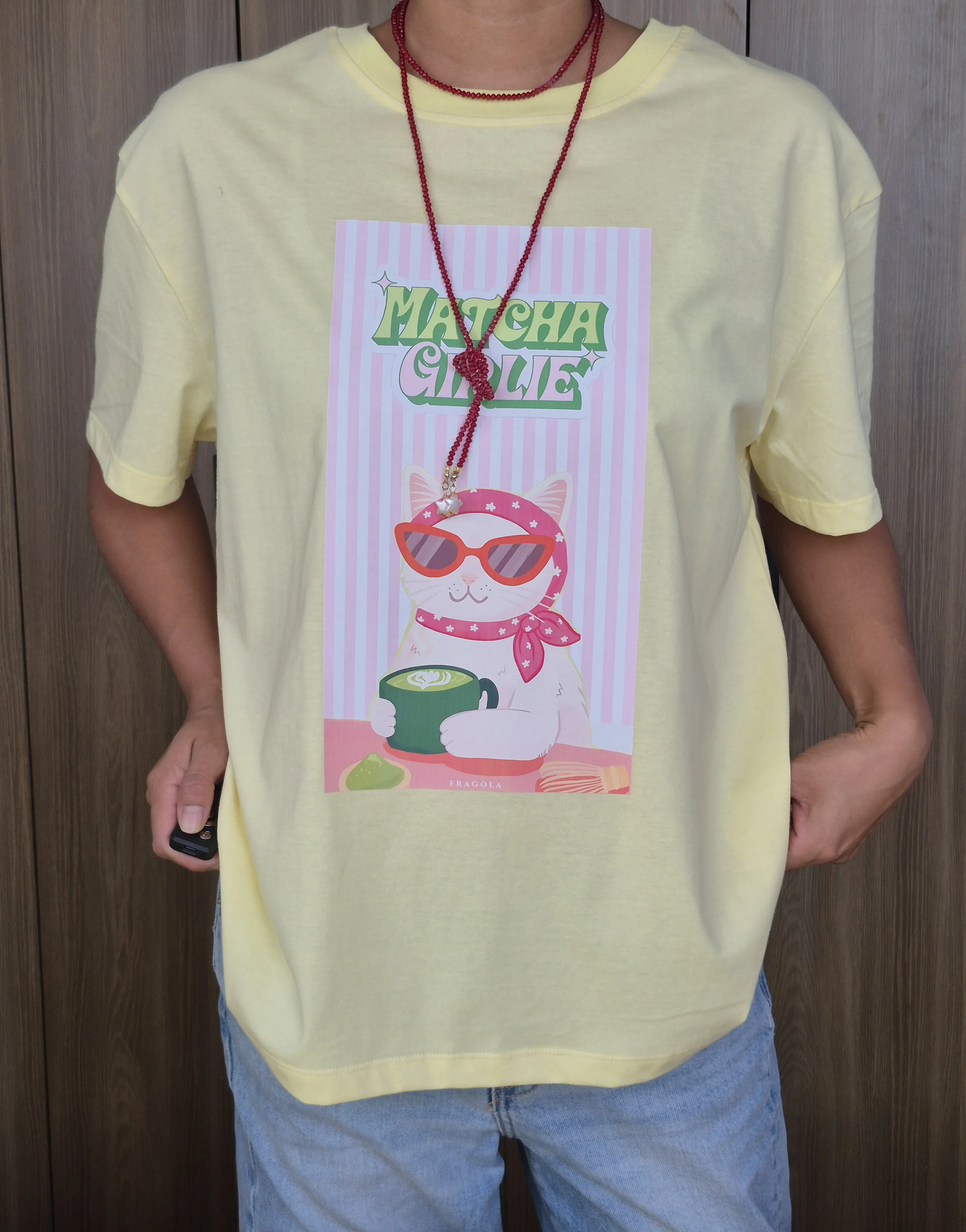 CAMISETA CAT MATCHA