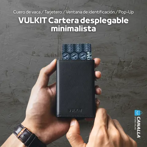 BILLETERA TARJETERO POP-UP DE CUERO DE VACA – CON VENTANA DE IDENTIFICACIÓN