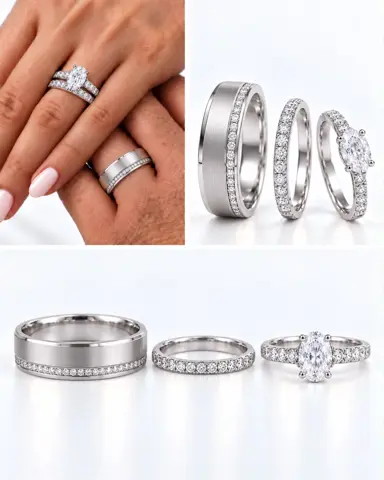 Set de anillos de tres anillos 